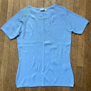 Light Blue Short Sleeve Knit Top